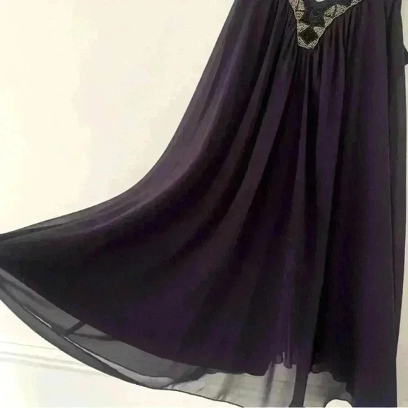 Express Purple Spaghetti Strap
Beaded Neckline Trapeze Dress Size Medium - Picture 7 of 13